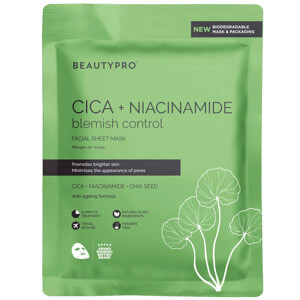 BEAUTY PRO CICA + NIACINAMIDE Facial Sheet Mask - 100% Biodegradable